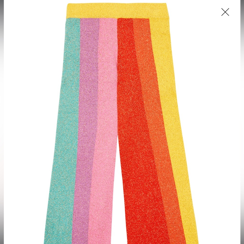 ✨NWT Stella McCartney Striped Rainbow Glitter Knit Trousers - size 12 girls